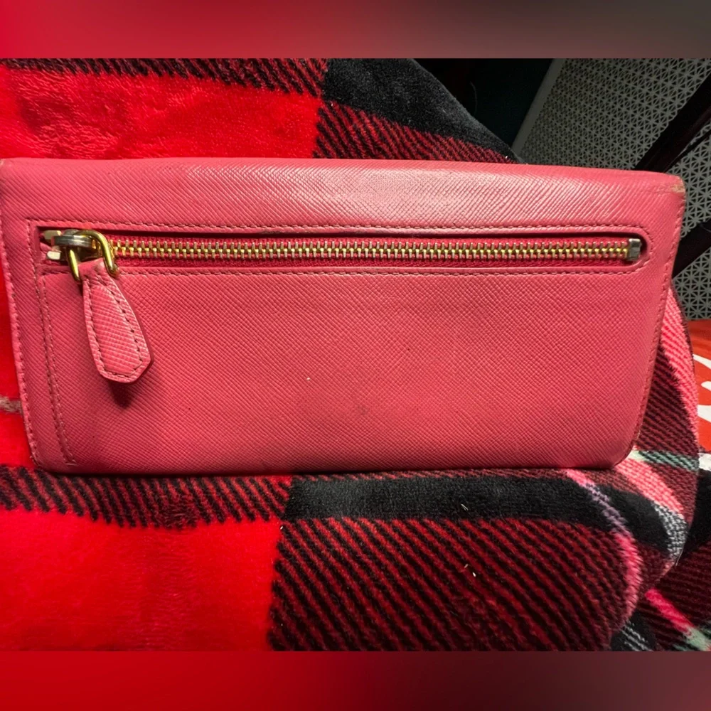 Pre-owned Prada Pink Saffiano Leather Continental Flap Wallet - Picture 13 of 14